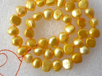 

wan 00622 wholesale 5pcs gold baroque freshwater pearl necklace loose beads