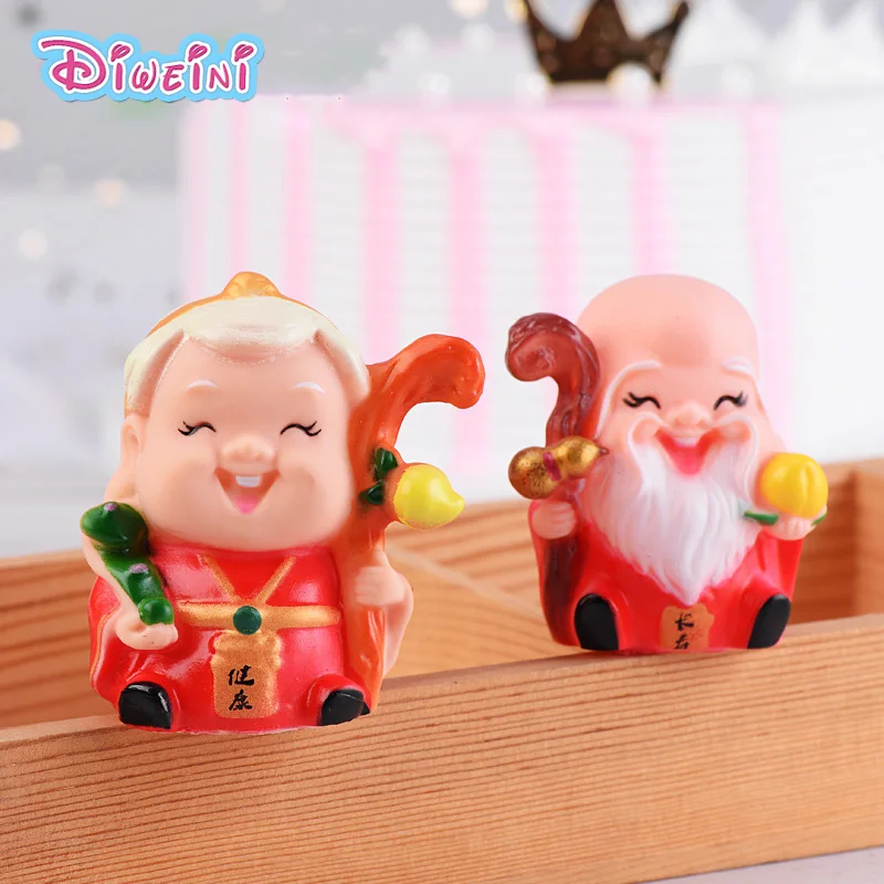 

Chinese Style Long Life Grandma Grandpa action Figure Miniature Figurine home Garden Dollhouse Decoration DIY Accessory toy gift