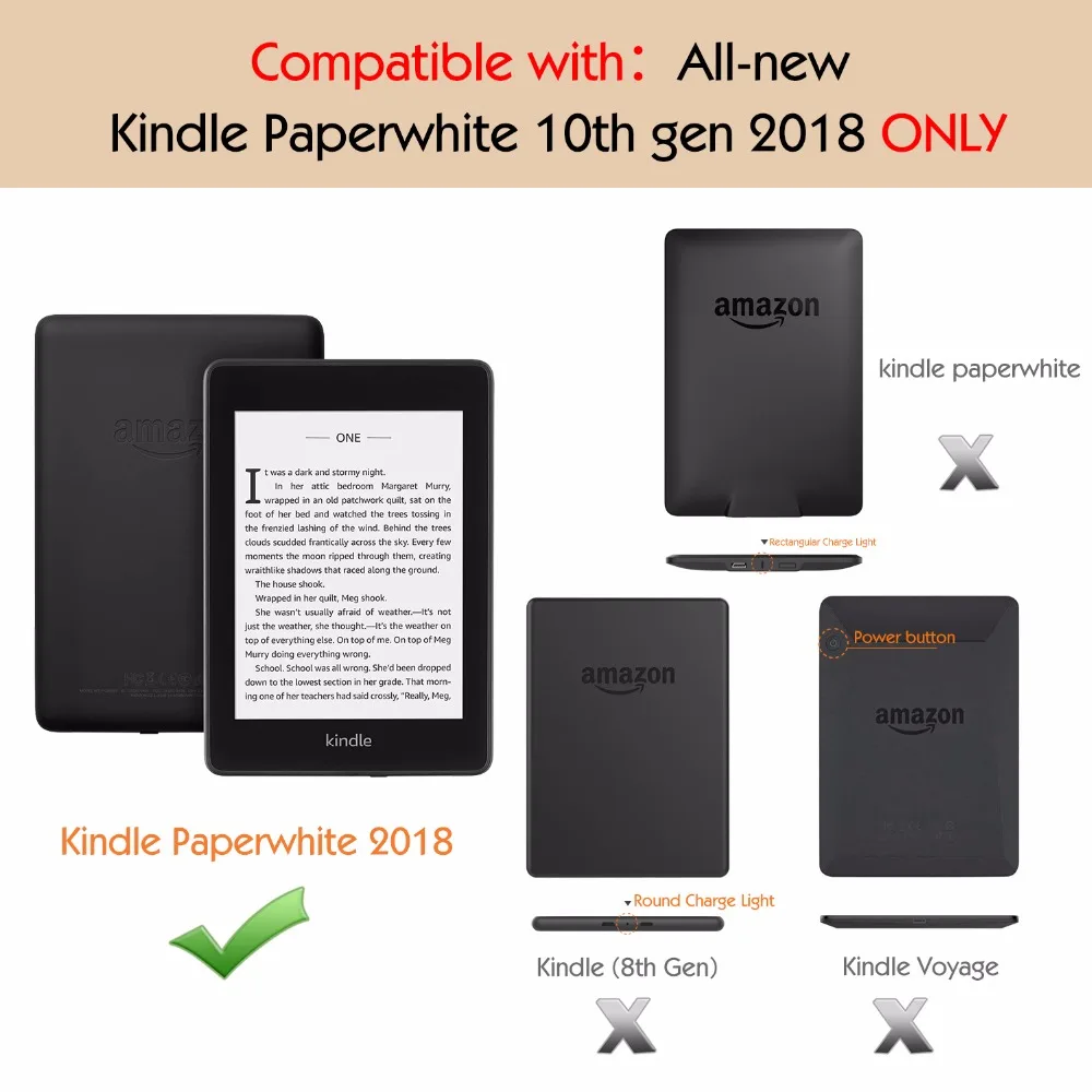Чехол MoKo для Kindle Paperwhite(10-го поколения, релизов), самый тонкий легкий Чехол Smart Shell с автоматическим пробуждением/сном