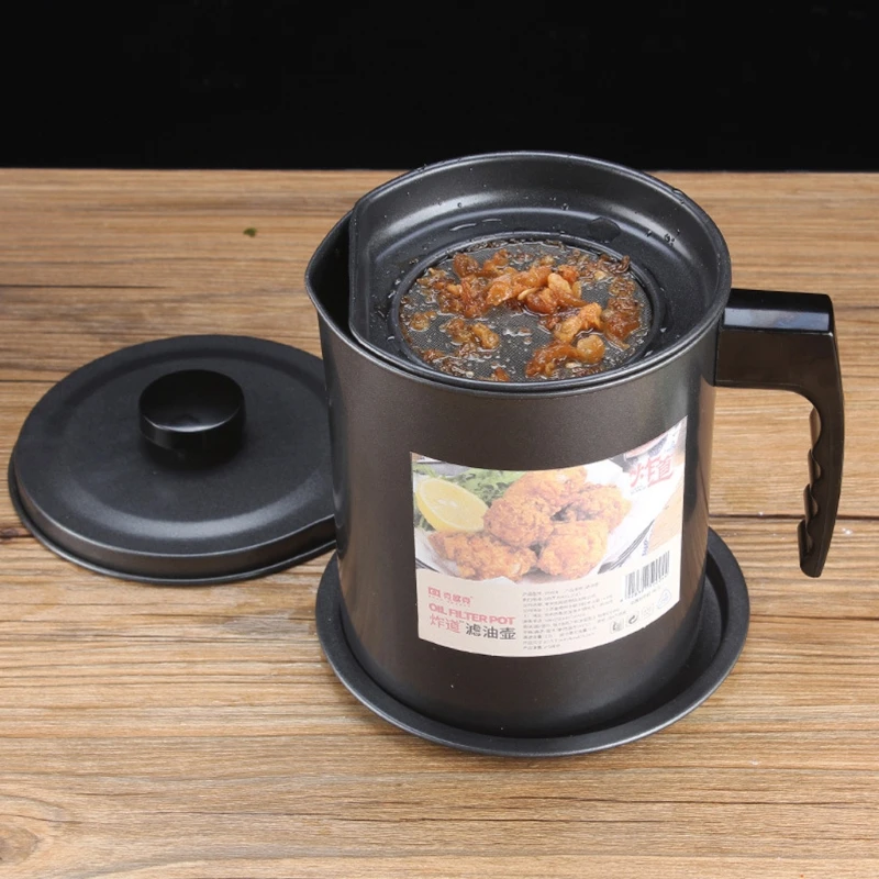 

Oil Container Stainless Steel Filter Pot Storage Bottle Household Kitchen Tools