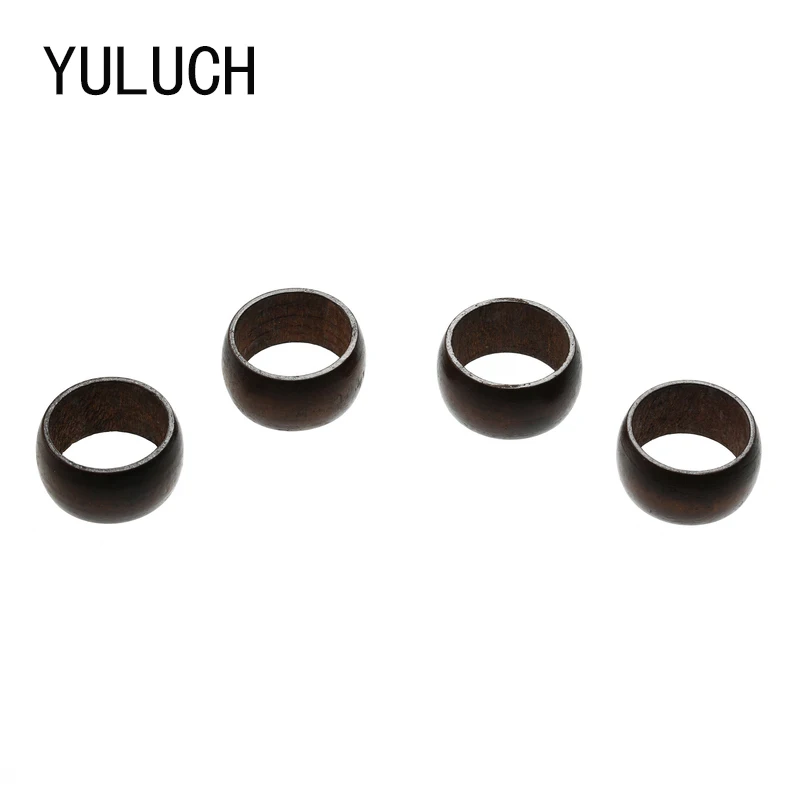 

YULUCH 12mm Wide Brown Wood Ring Dome Wedding Band Ring For Women Men jewelry Dropshipping
