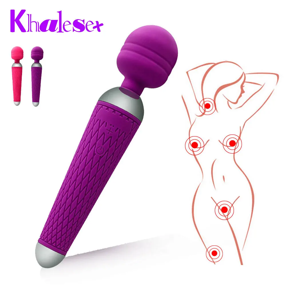 Khalesex Powerful AV Magic Wand Vibrator for Woman Multi Speeds Adult Sex Toys for Women Clitoris G Spot Stimulation Erotic Toys