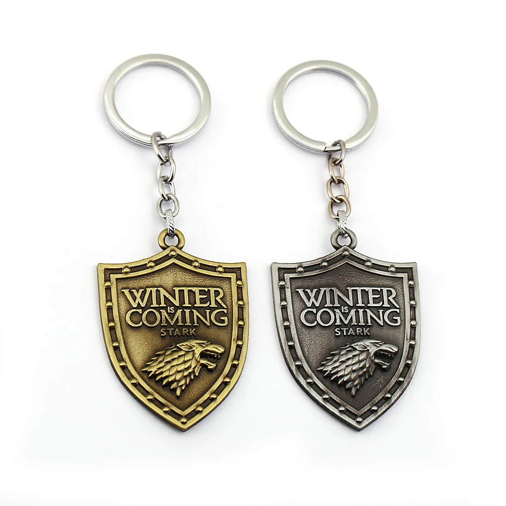 

Game of Thrones Keychain Men Dragon House Stark Wolf Pendants Key Chain Song Of Ice And Fire Key Ring llaveros para hombre New