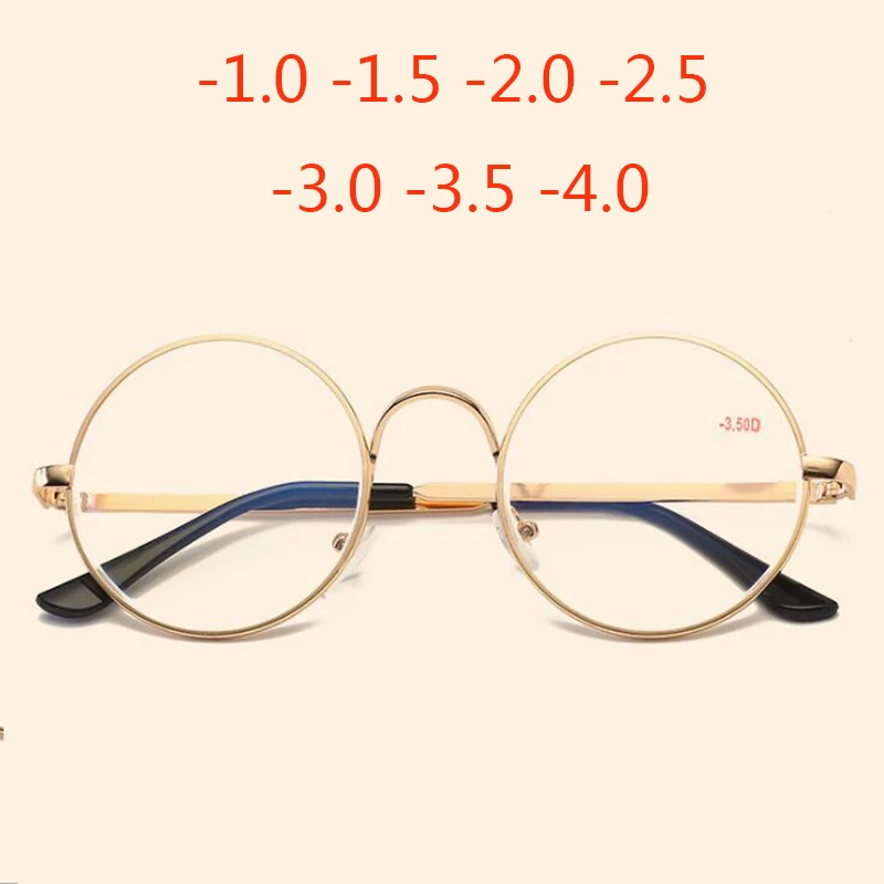 

Alloy Round Frame Women Myopia Glasses Men Metal Frames Myopia Glasses -1.0 -1.5 -2.0 -2.5 -3.0 -3.5 -4.0 -4.5 -5.0 -5.5 -6.0