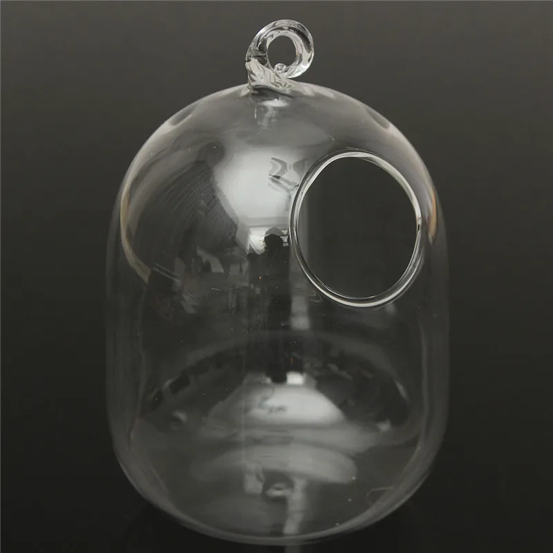 Аквариум стеклянная ваза стеклянный цветок гидропонный контейнерный горшок L 16 см W 10 см удобный в касании не легко быть вверх сбоку вниз - Цвет: Прозрачный