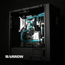 Barrow hard tube Water Cooling Kits with 240mm copper Radiator, CPU Block ,LED fans,Reservoir for AMD 3 Intel LGA 1151 LGA 2011