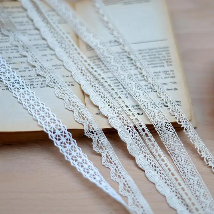 

F412 fine beige cotton lace accessories diy lace clothing lace fabric sofa