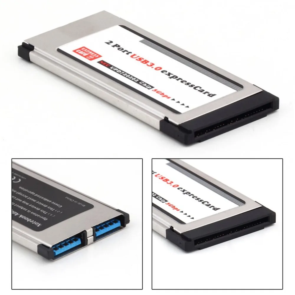 High Full Speed Express Card Expresscard to USB 3 0 2 Port Adapter 34 mm Express 2