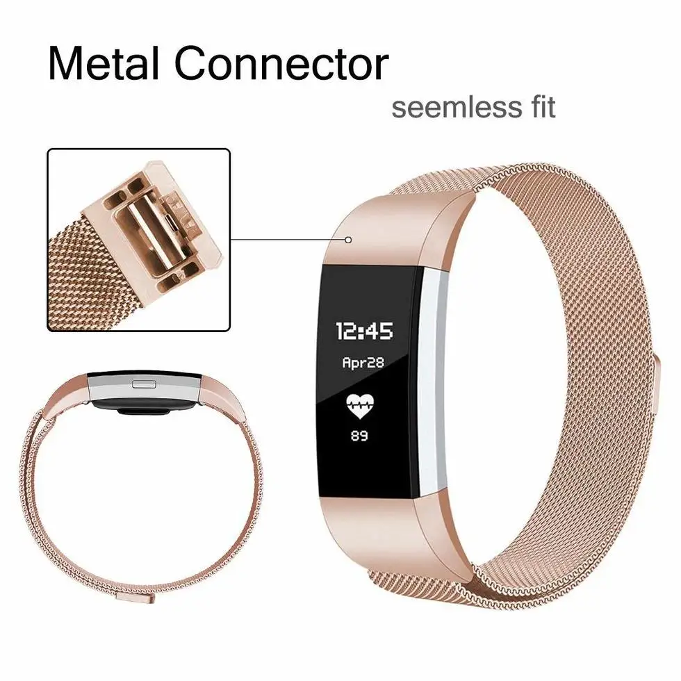 Магнитный ремешок из нержавеющей стали для Fitbit Charge 2 сменные браслеты миланские