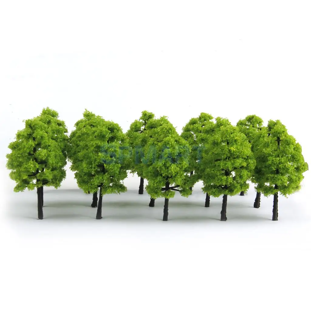 MagiDeal 20Pcs/Pack Plastic 1/100 Scale Model Trees Train Railroad Railway Street Forest Scene Scenery Landscape