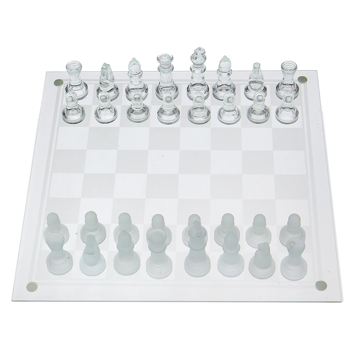 Classic Glass Chess Set Deluxe Checkers Game Strategy Board Frosted