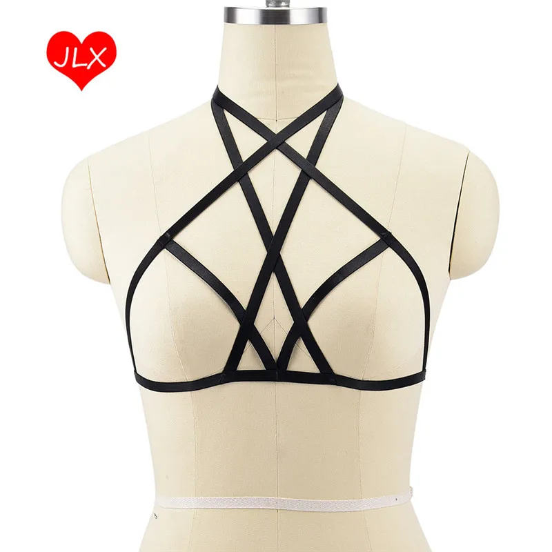 5 шт./лот Женская сексуальность Готический тело жгут бюстгальтер Рабство Женское белье Эластичный ремешок Топы Грудь выдалбливают бюстгальтер Фетиш привязного ремня