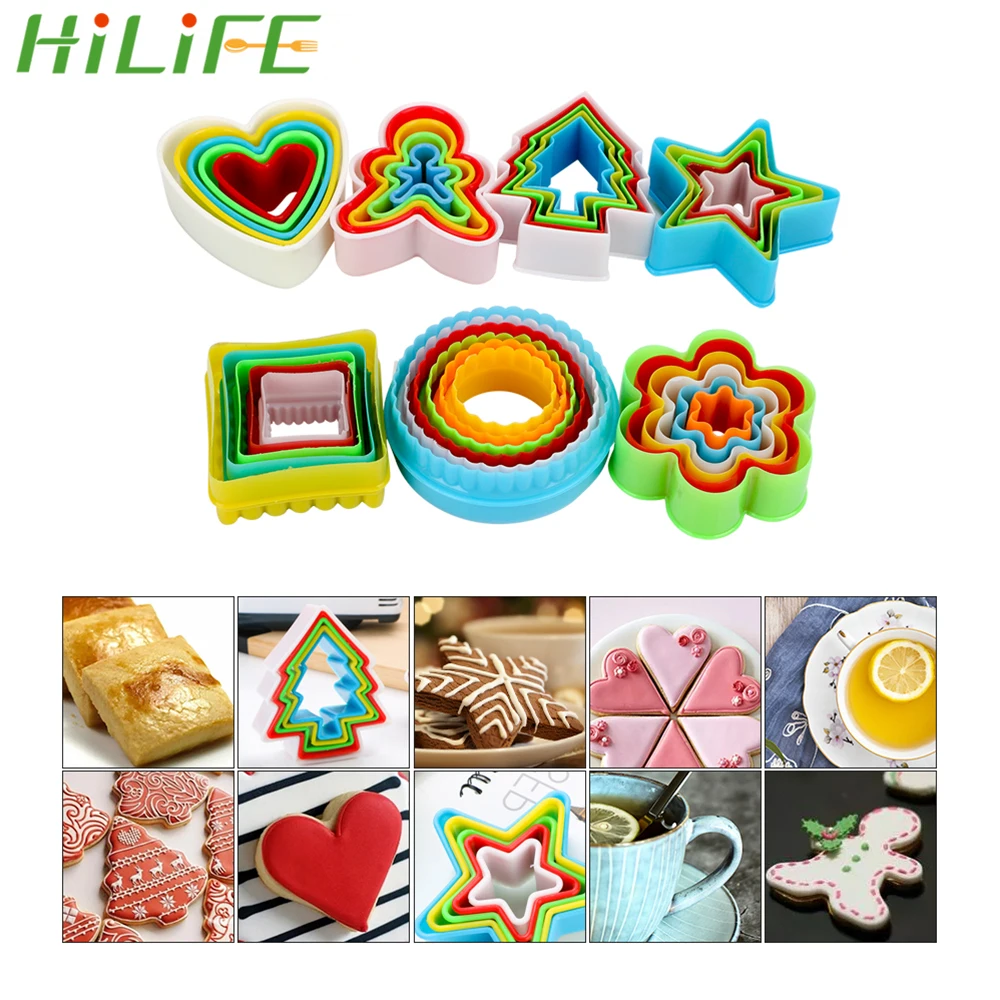 

HILIFE Cookies Cutter Molds Cake Mould Plastic Cookies Cake Decorating Biscuit Plunger Forms Cute DIY Baking Tools