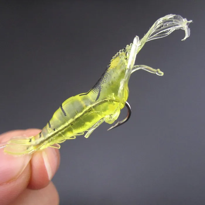 5.5cm soft shrimp with hook shrimp lure soft bait fishing lure 20pcs