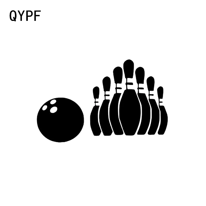 

QYPF 14.4*9.1CM Interesting Bowling Ball Decor Car Styling Sticker Extreme Movement Black/Silver C16-1290