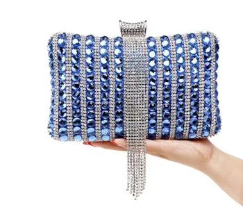 

New Women Diamond Wedding bride Shoulder Crossbody Bags Gold Clutch Beaded Tassel Evening Bags Party Purse banquet Handbags
