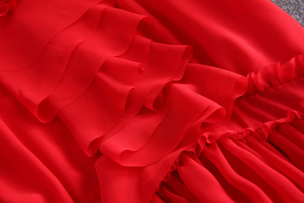 YOSIMI летнее женское платье Элегантное макси красное шифоновое винтажное женское длинное платье со стоячим вырезом без рукавов сексуальные вечерние женские платья