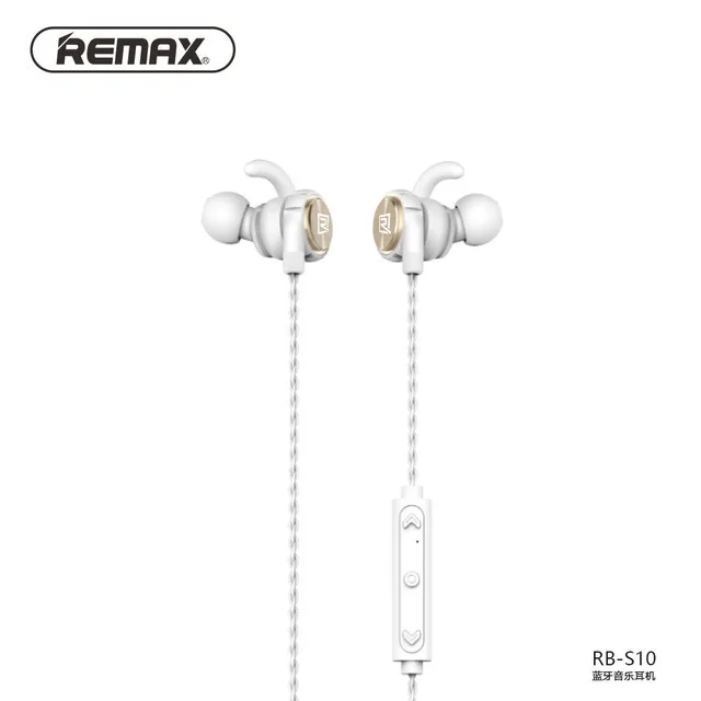 remax RB-S10, беспроводная Bluetooth гарнитура, Hi-Fi стерео Музыкальная гарнитура, Магнитная Адсорбция, дизайн для iPhone, Xiaomi - Цвет: No retail box
