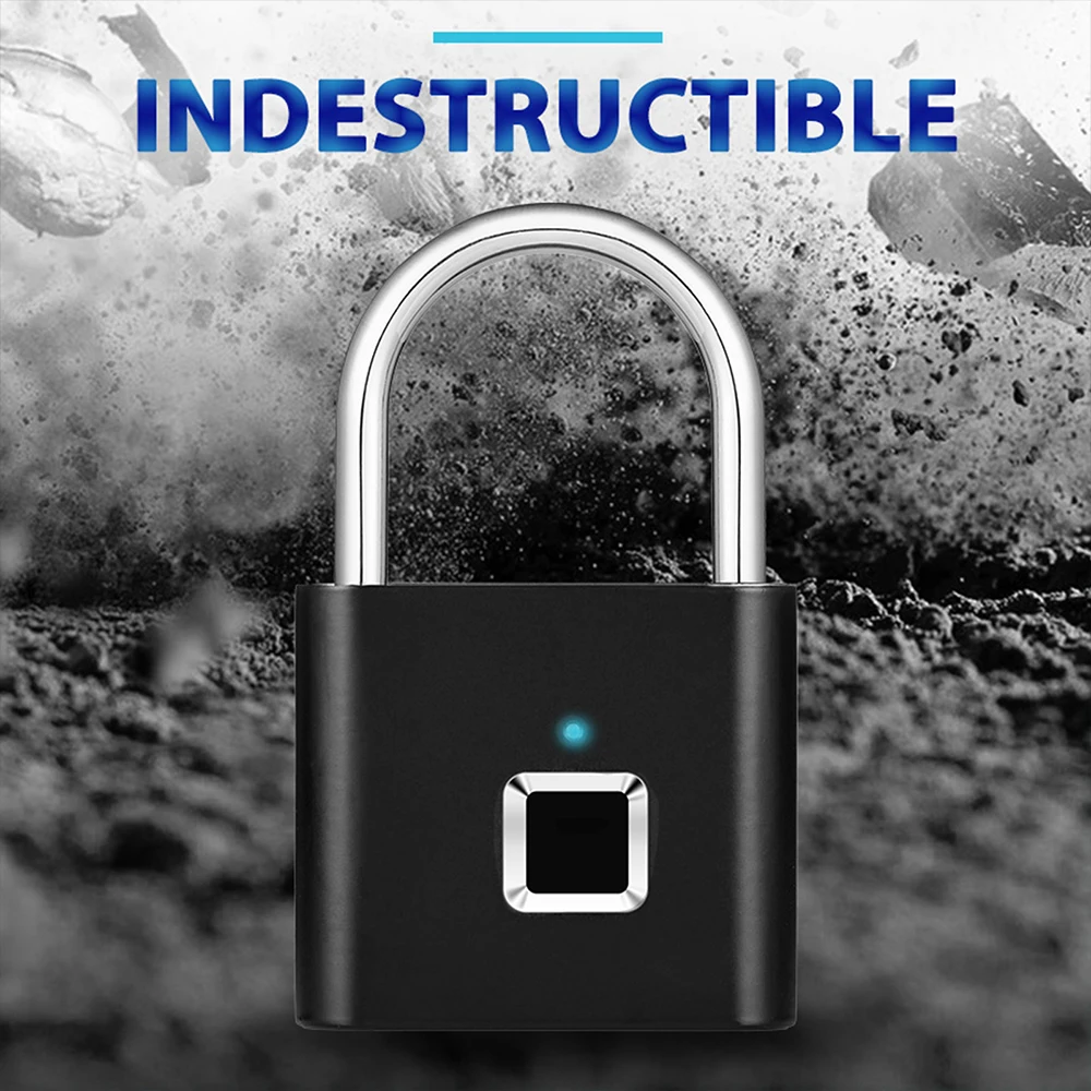 Беспроводной USB Перезаряжаемый замок с отпечатком пальца, умный замок, быстрая разблокировка, защита от кражи, безопасный замок для сумки, ящика, чемодана