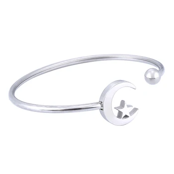 

Luxury Stainless Steel Bracelets & Bangles Jewelry Sailor Moon Star Love Open Cuff Bangle For Women Fashion Jewelry