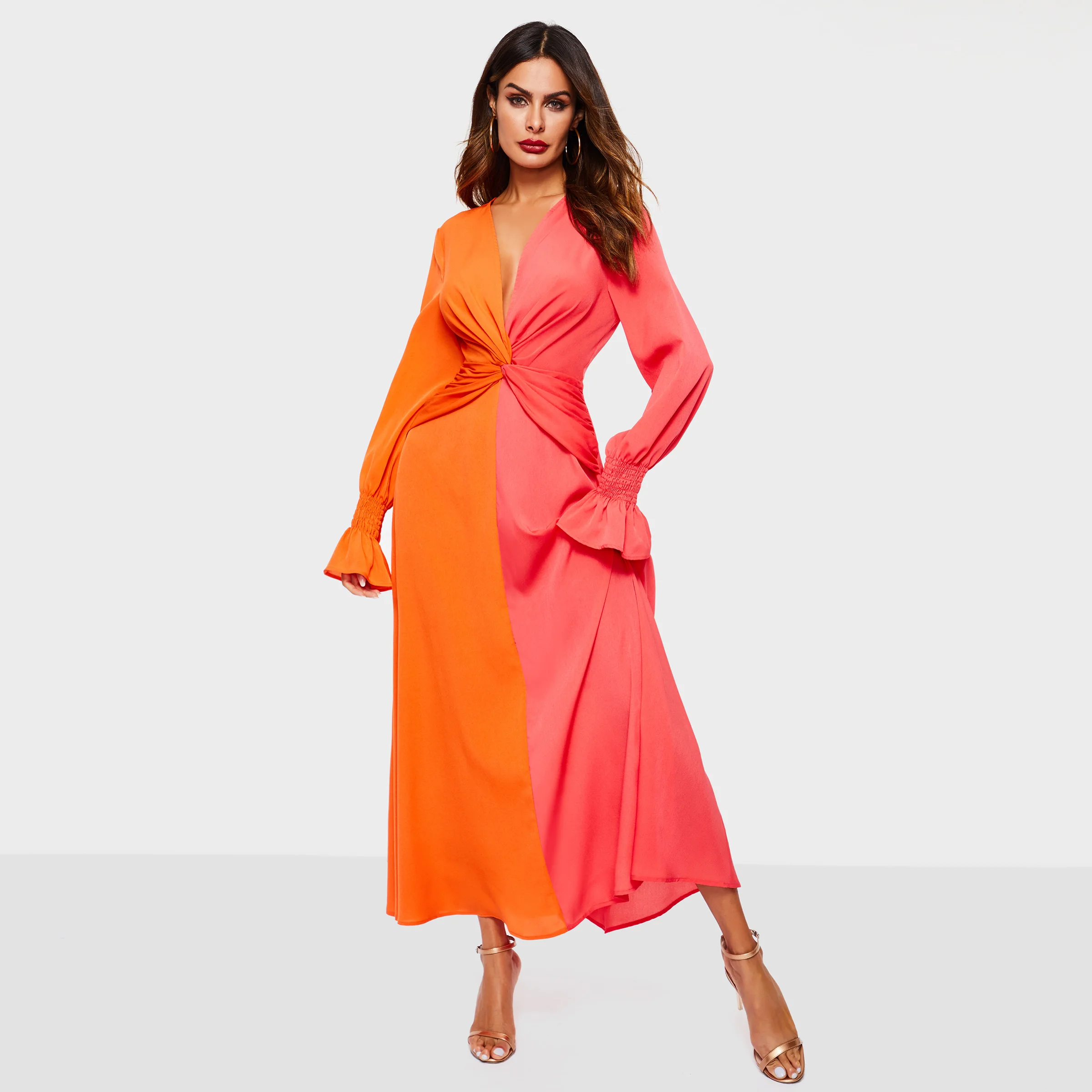 

Women Maxi Dresses Casual Boho Sexy Party Yellow Aline Color Block Female Fashion Elegant Red Office Lady Sweet Long Dress
