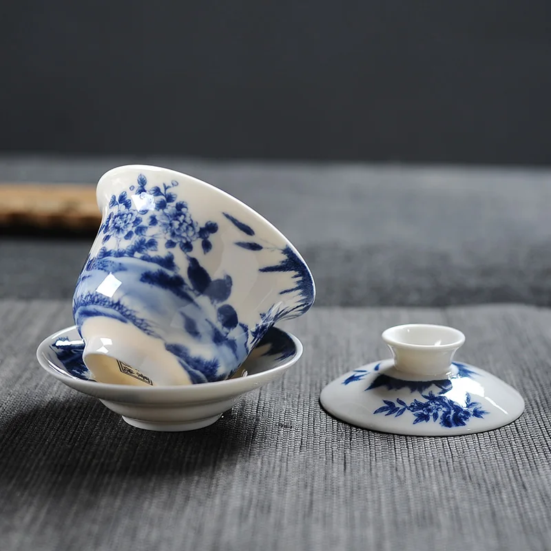 Китайский стиль Jingdezhen Крышка чайника bowlKung Fu чайный набор Pu'er чайная чашка труба чайные аксессуары маленькая чайная чаша чайные чашки