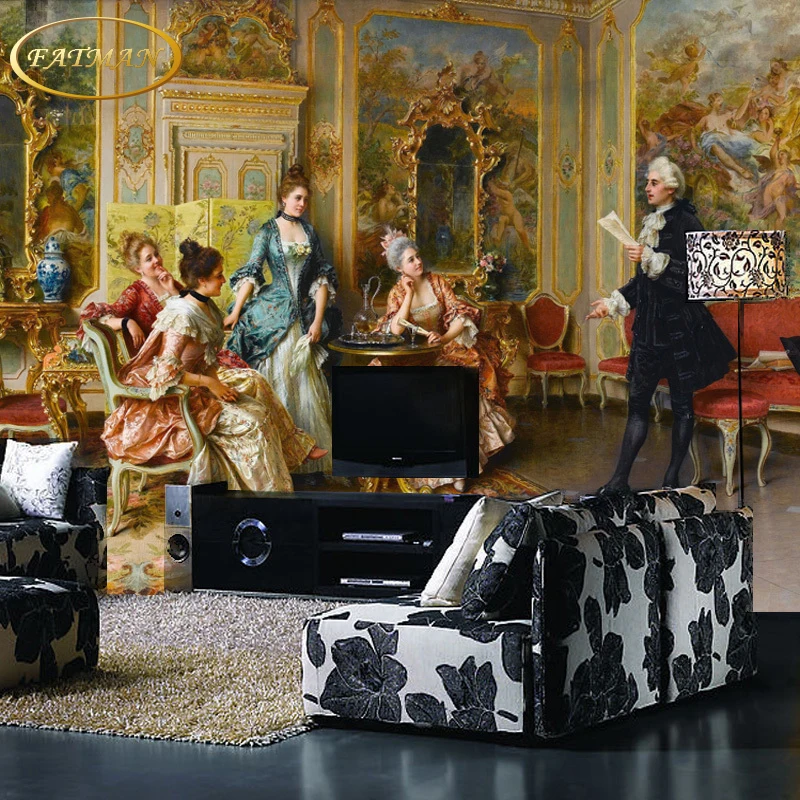 

Custom 3D photo wallpaper world famous oil painting mural courtyard living room wallpaper papel de parede