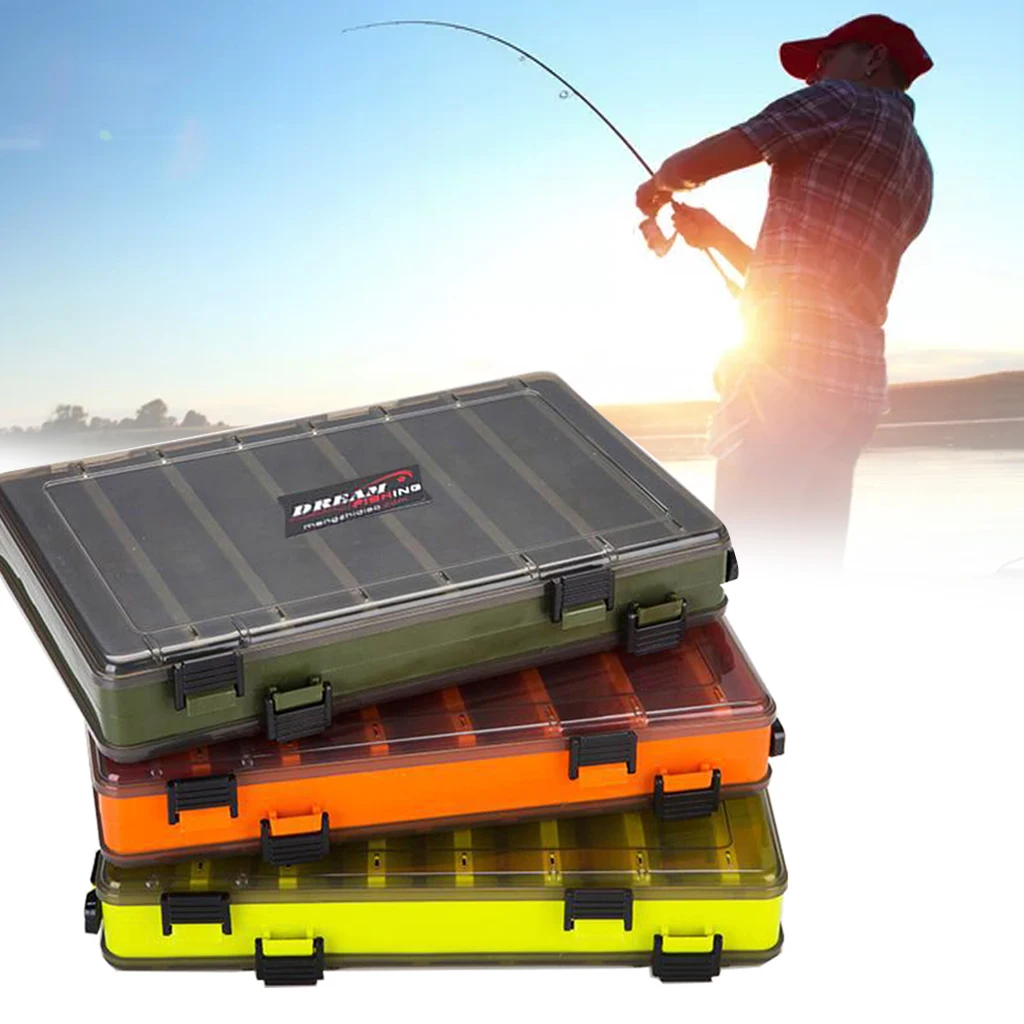 

Multifunctional Double Sided Bait Box Transparency and High Capacity Plastic Box Fishing Tackle Container