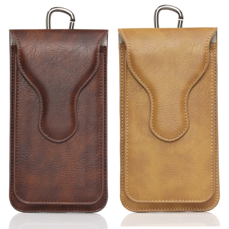

Universal Waist Bag Phone Pouch Case for iPhone XR XS Max Flip Retro Leather Hang Buckle Bag Case for Samsung S10 S10E Cover