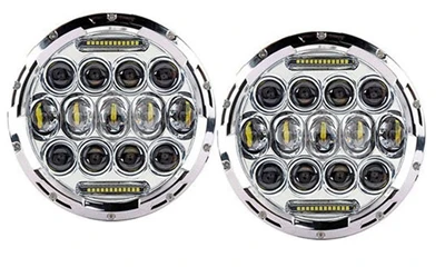 1pair Chrome 7inch Yait " дюймовый светодиодный светильник на голову DRL Tail lighty в сборе задний 3rd Third тормозной светильник s 4" дюймовый противотуманный светильник для JEEP JK Wrangler JK LJ CJ - Цвет: 1pair Chrome 7inch