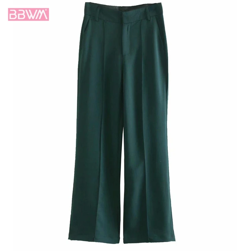 

2019 spring new yellow high waist simple wild micro trousers ladies fashion slim casual pants Elegant refined women Career