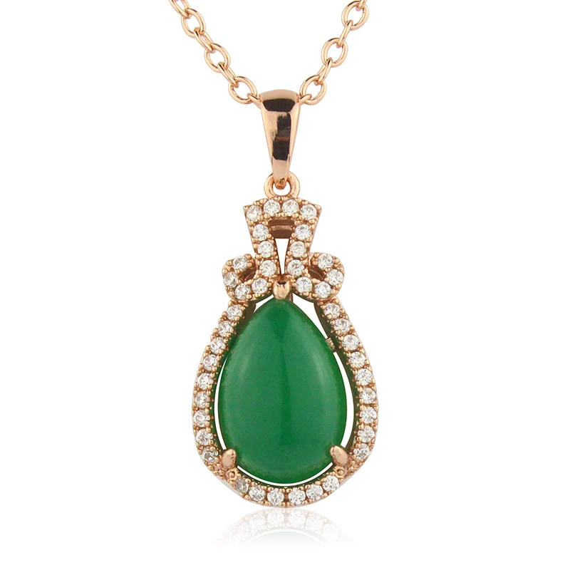 Умный и красивый кулон ожерелье аксессуары зеленый камень высокое качество