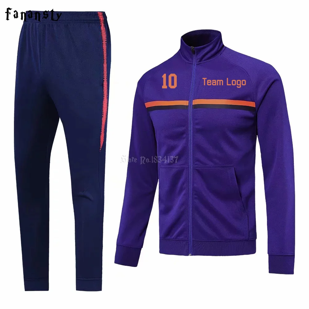 High quality tracksuit football set men soccer training jacket suits