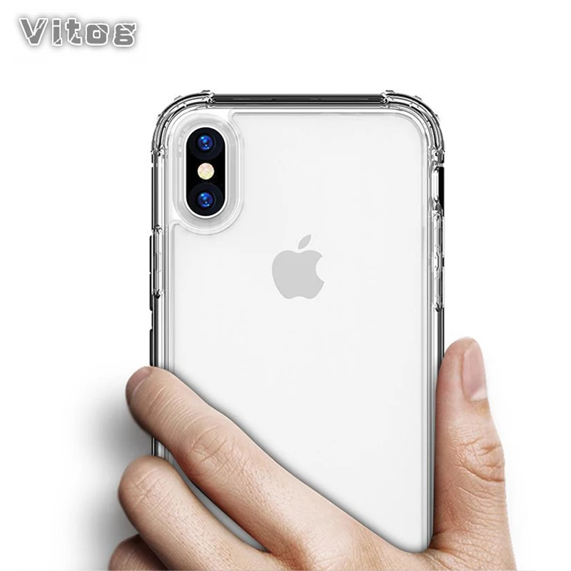 

Shockproof Bumper Transparent Silicone Phone Case For iPhone X XS XR XS Max 8 7 6 Plus Samsung S6 S7 S8 S9 S10 plus Protection