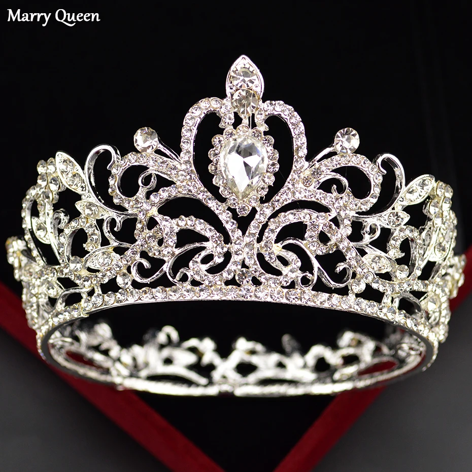 Барокко золото и серебро Кристалл Свадебная Корона Мода ручной работы дамы головной убор свадебные фотографии стразы аксессуары для волос