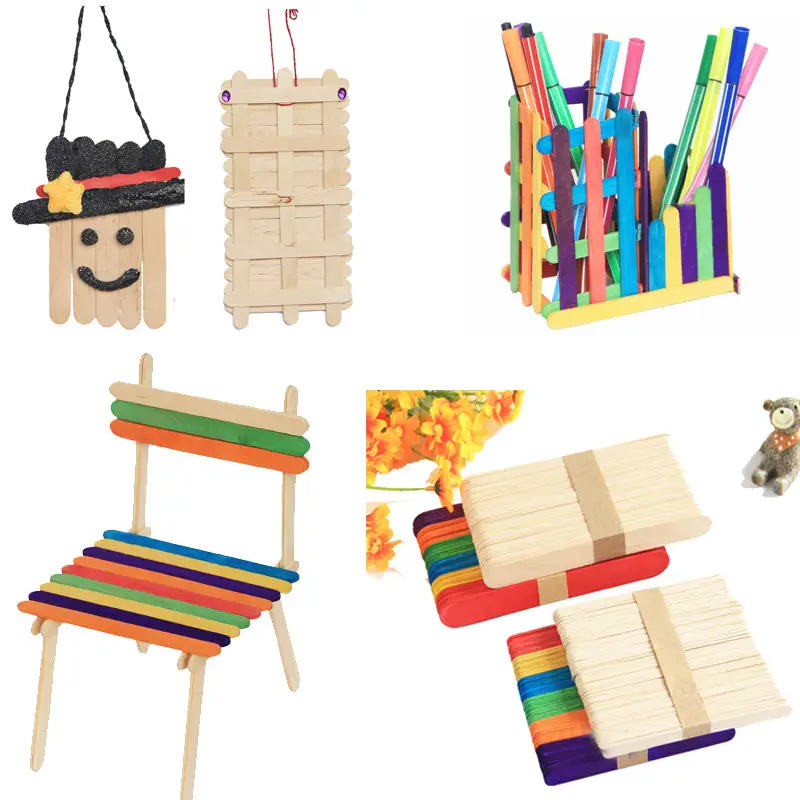 Top Sale New Arrivals 50 Pcs Wooden Popsicle Sticks for Party Kids DIY