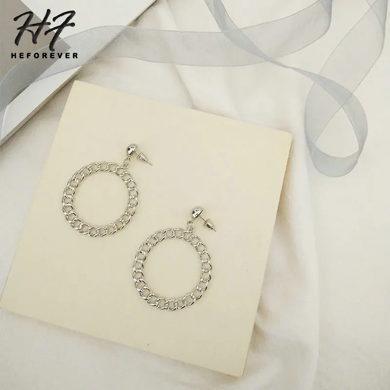 

Drop Earrings For Women Gold-Color Retro Round Chian Shaped Baroque Earings Fashion Jewelry Gift for Girl 2018 KA040 KA042