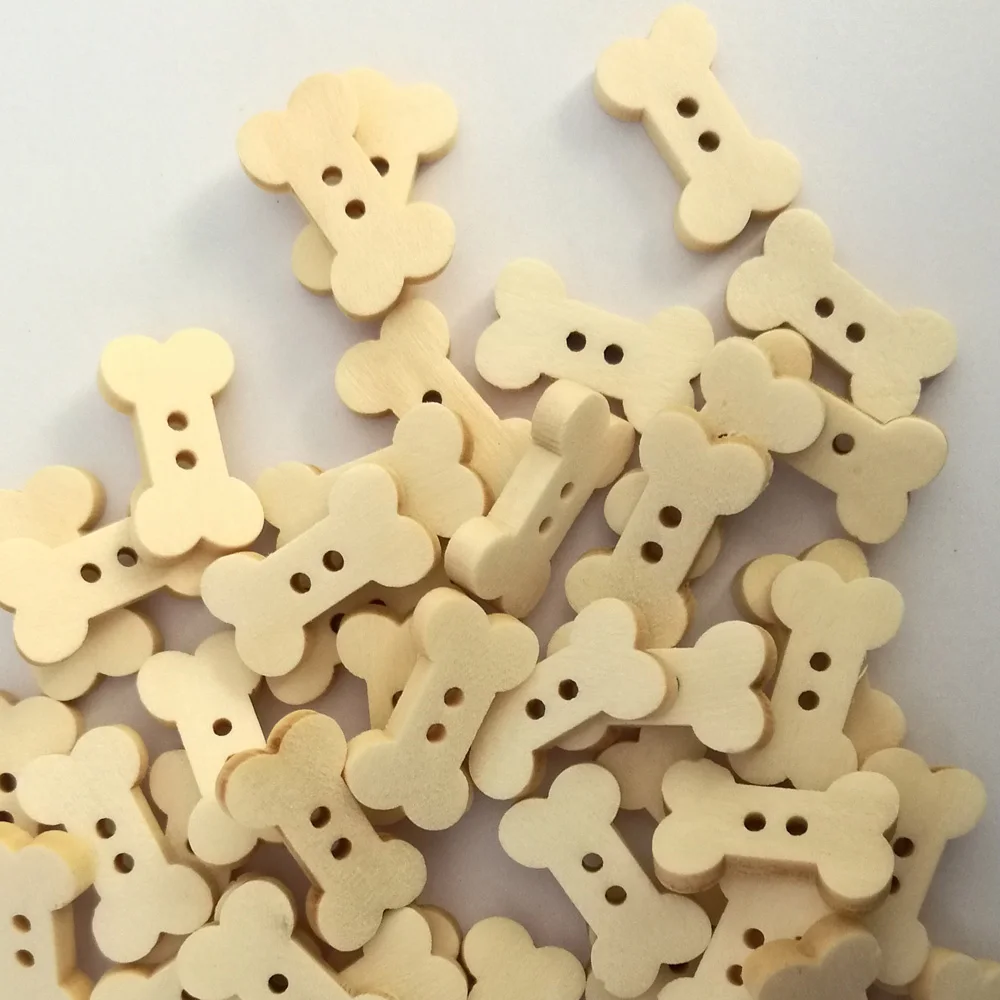 Wooden buttons bone shaped buttons with 2 holes