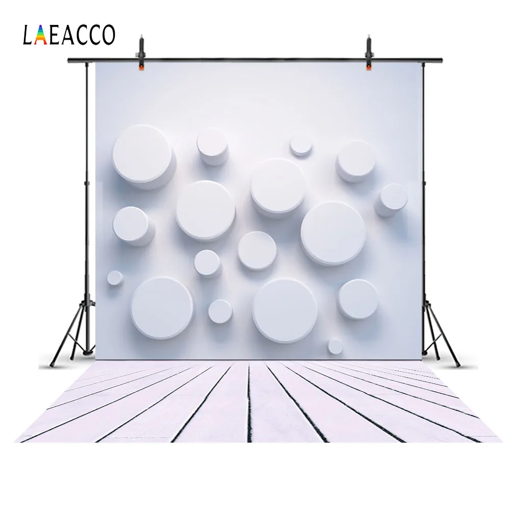 Laeacco 3D Round Wall Wooden Floor Baby Newborn Portrait Photography Backgrounds Custom Photographic Backdrops For Photo Studio |