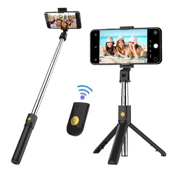 

Wireless Bluetooth Tripod Stand Selfie Stick Monopod For IOS Android Smart Phone Desktop Tripod Holder Mini Selfie Stick 2019