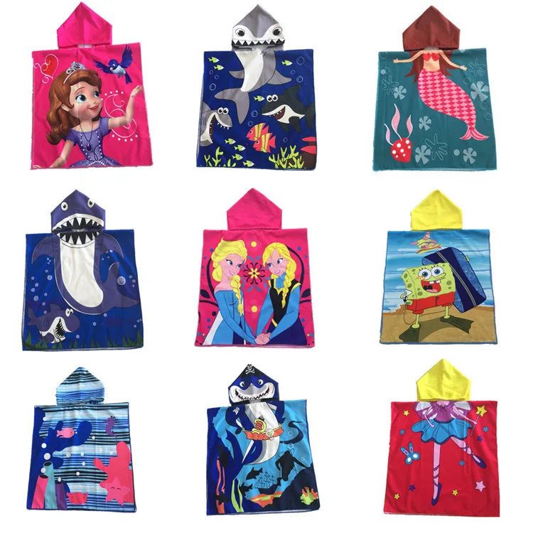 

New cartoon thickened soft cape towel microfiber hooded cape towel fashion bathrobe