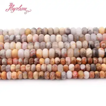 

3x6,4x8m Rondelle Heishi Multicolor Crazy Lace Agates Stone LooseBead For DIY Necklace Bracelets Jewelry Making 15"Free Shipping