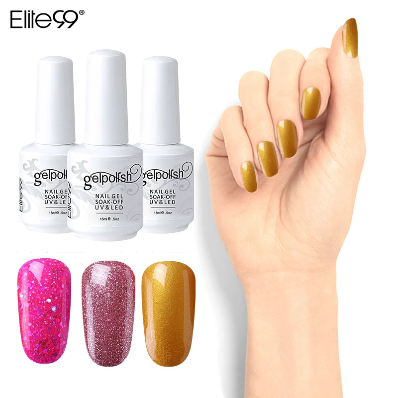 

Elite99 15ml Nail Polish Long-lasting Soak Off Gel Polish UV & LED Lamp Nail Varnish DIY Gel Nail Varnish Manicure Art Tools