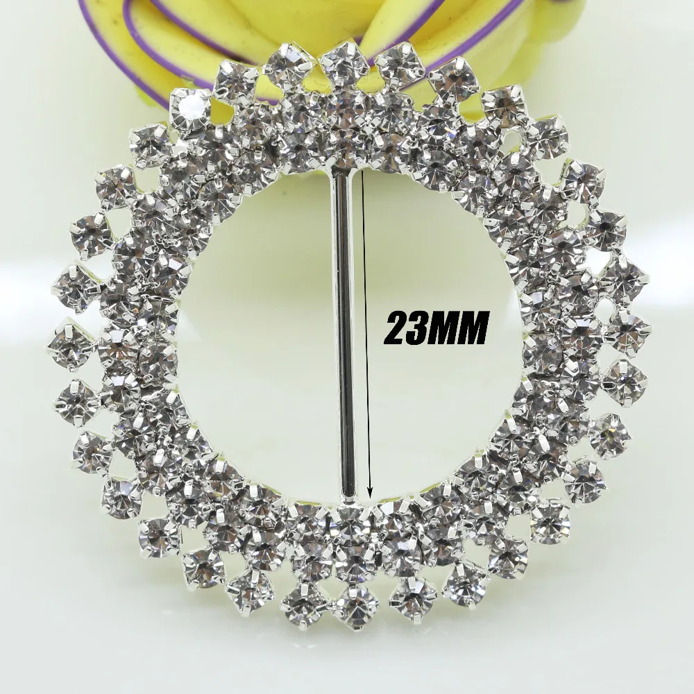 Sun Flower 5pcs/lot 42mm Clear Crystal Rhinestone buckles Diamante