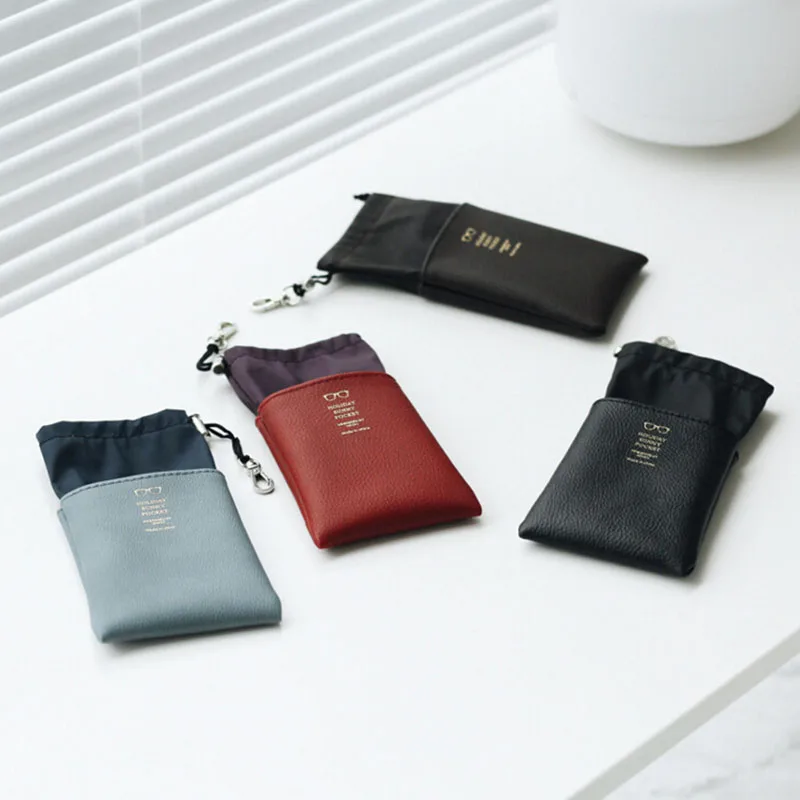 

Sunglasses Reading Glasses Cases Small PU Drawstring Storage Bag Soft Travel Pack Protective Cover Pouch Organizer Container