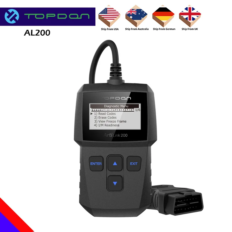 Topdon ArtiLink AL200 OBD2/EOBD Car Code Reader Scanner Professional OBD 2 Auto Diagnostic Scan Tool Turn Off MIL Error Code Topdon ArtiLink AL200 OBD2/EOBD Car Code Reader Scanner Professional OBD 2 Auto Diagnostic Scan Tool Turn Off MIL Error Code