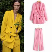 Blazer women Autumn Winter Suit Casual Double Breasted Pocket women blazers and jackets Jackets Elegant Long Sleeve Outerwear