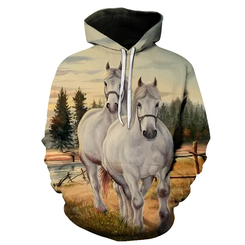 

All Over Printed 3D Horse Hoodie Hoodies Men Women Long Sleeve Sportswear Tracksuit Casual Pullover Hooded Sweatshirt 6XL