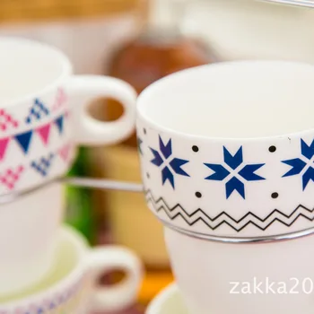

4Pcs/lot New arrival KEYAMA Scottish small fresh style ceramic breakfast milk cups set Office coffee cups Holiday's gifts