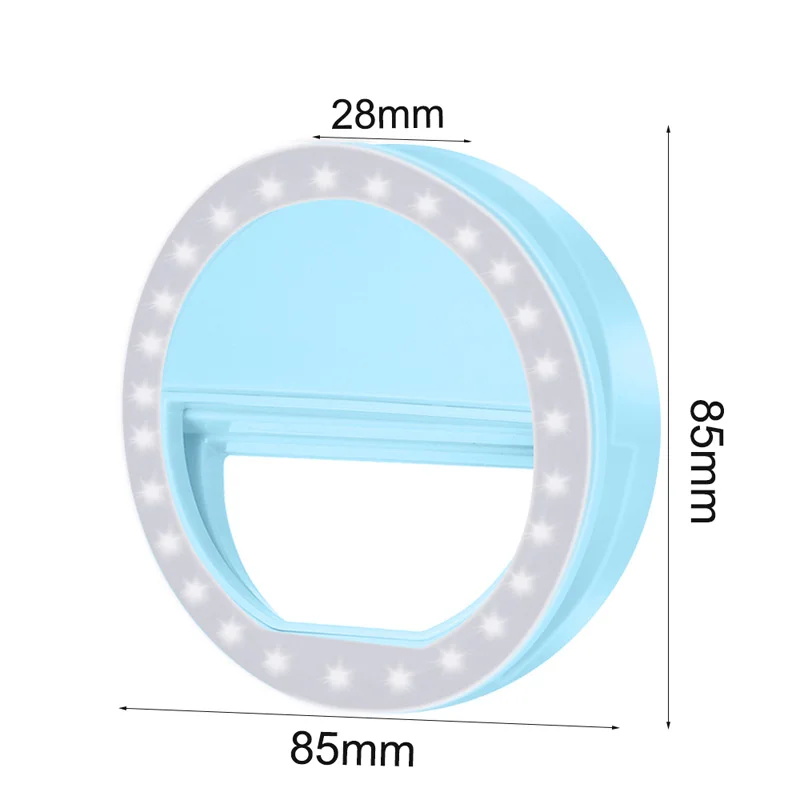 Портативный красивый светодиодный кольцевой светильник-вспышка для селфи, подходит для тусклых условий, светильник с автоспуском, светящийся кольцевой зажим для сотовые телефоны, планшеты